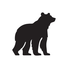 Vector bear silhouette isolated on white background