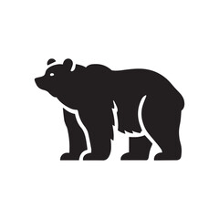 Fototapeta premium Vector bear silhouette isolated on white background