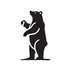 Vector bear silhouette isolated on white background