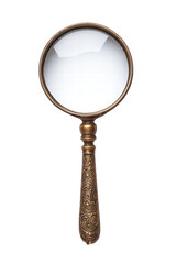 Isolated Ornate Golden Magnifying Glass