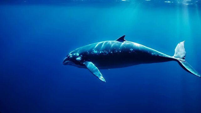 Experience the Mystical Sounds of a Whale in the Ocean Depths with Sunlight