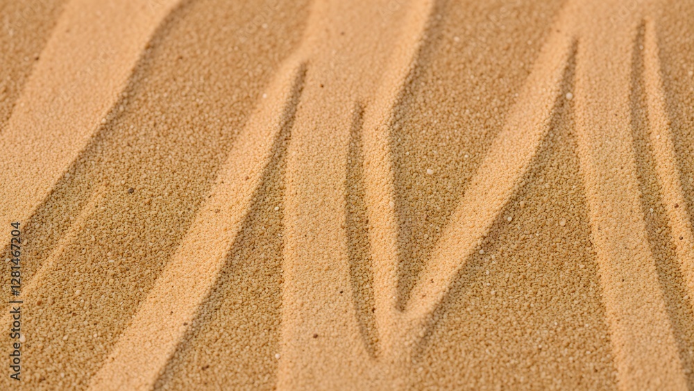 Aufkleber an abstract view of sand patterns with wavy lines and intricate textures, capturing the natural beau