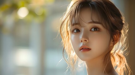 Obraz premium 清楚できれいな女性のお顔