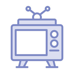 Naklejka premium Antenna Tv Glass duotone line icon, vector, pixel perfect, illustrator file 