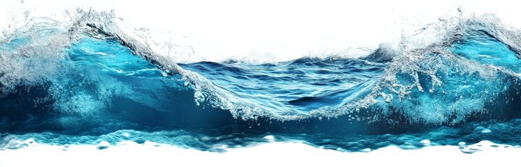 Obraz premium Ocean Waves Splashing on White Background