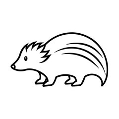 Geometric Porcupine Line Art Vector for Modern Design