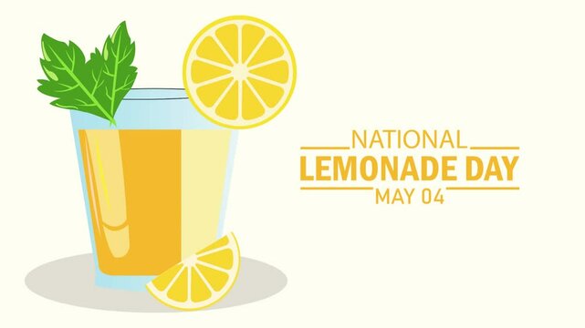 National Lemonade Day vector illustration. Glass of lemonade with lemons and mint leaf icon. Glass with fresh ice summer drink vector.