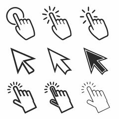 Hand Cursor icons click and Cursor icons click for computer