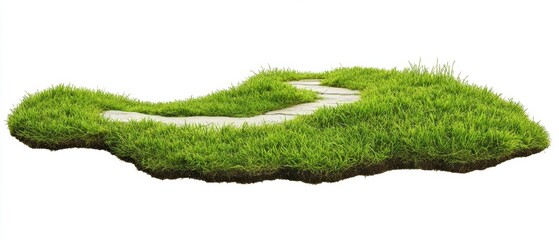 Elevated Grassy Pathway Isolated