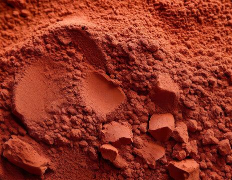 texture de surface en poudre d argile rouge sechee de potier