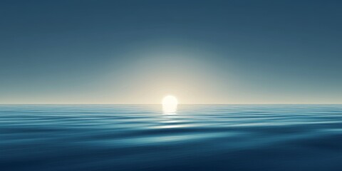 Obraz premium The sun is beautifully setting over the vast ocean this evening