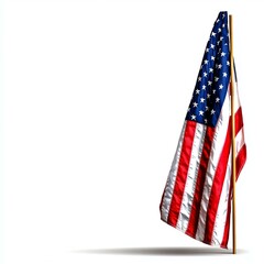 Obraz premium American Flag Isolated on White Background