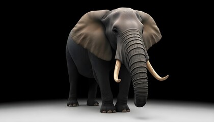 Obraz premium An elephant with tusks and a black background