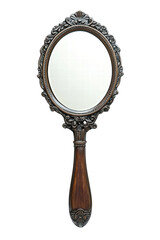 Isolated Vintage Oval Hand Mirror