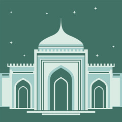 Vector illustration of mosque traditional.