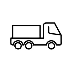 Fototapeta premium Truck outline icon in black on white background