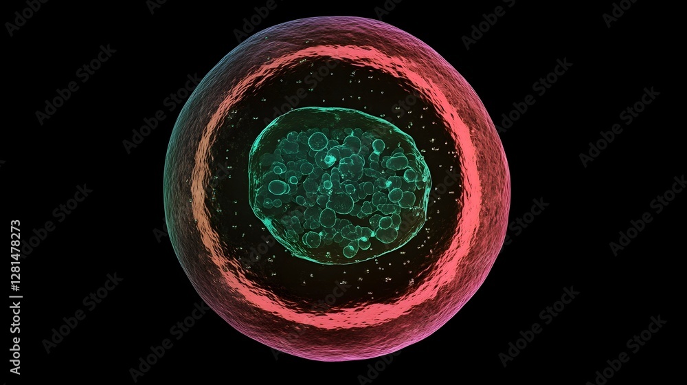Fototapete vibrant and captivating 3d rendering depicting the intricate microscopic structure of an organic mol