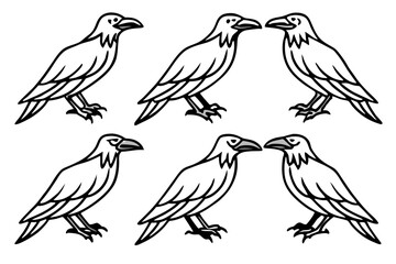 Obraz premium Minimal Raven Vector Pack