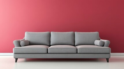 Modern Gray Sofa in a Pink Room Interior Design