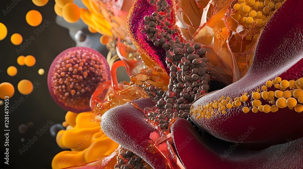 Aufkleber vibrant and captivating floral abstraction showcasing intricate organic patterns textures and stunni