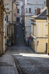 Bielsko Biała, stare zabytkowe kamienice, luty 2025. © Elżbieta Kaps