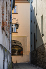 Bielsko Biała, stare zabytkowe kamienice, luty 2025. © Elżbieta Kaps