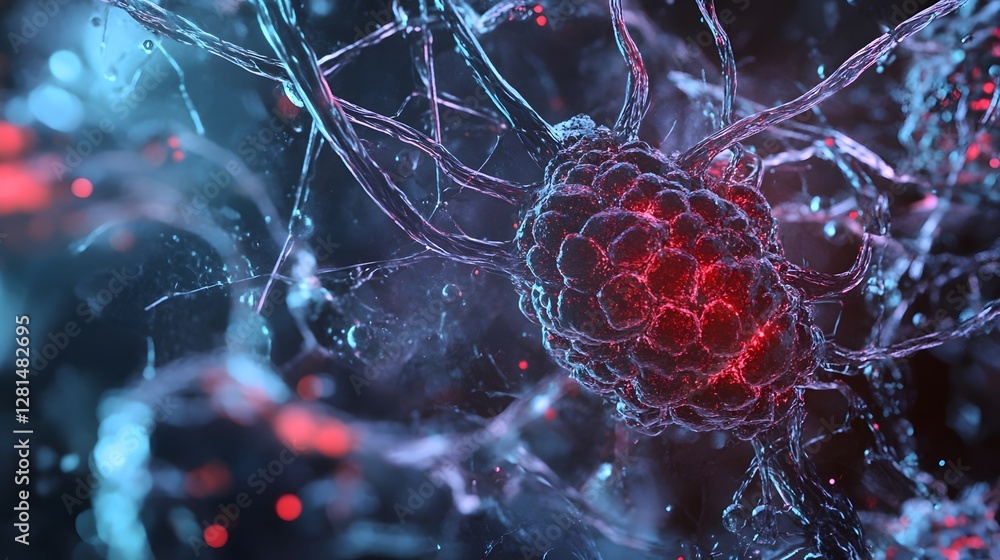 Leinwandbilder Vibrant and intricate microscopic abstract depicting the complex cellular structure suitable for use in scientific medical or healthcare related concepts and designs