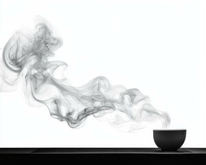 Fototapeta premium Abstract Smoke Rising from a Bowl