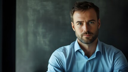 Unrecognizable Adult Businessman Working Intently in Office Setting with Laptop and Desk
