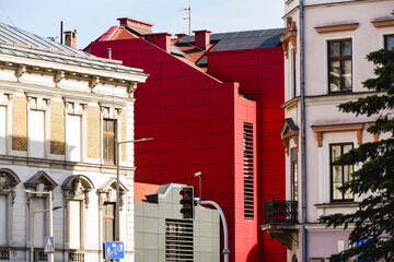 Bielsko Biała, stare zabytkowe kamienice, luty 2025. © Elżbieta Kaps