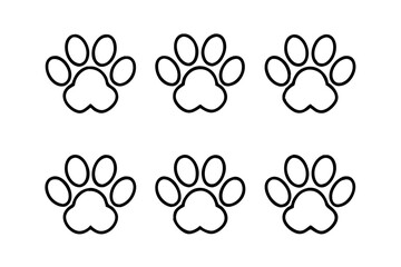 Fototapeta premium Simple Paw Outline Vector bandle set