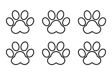 Simple Paw Outline Vector bandle set © MdMijanur