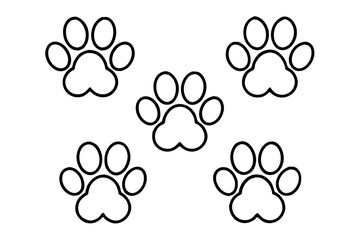 Fototapeta premium Simple Paw Outline Vector bandle set