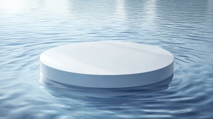 Abstract White Circle Platform on Water