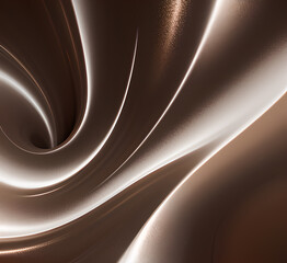 Fototapeta premium Neon gradient wave light in bronze tones on dark background creates futuristic and vibrant visual effects for modern tech or artistic abstract illustrations. Generative AI