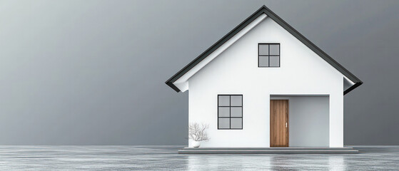 Home Concept. Information Medium on Grey Gradient Background. Vector.