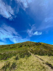 mountain landscape with blue sky