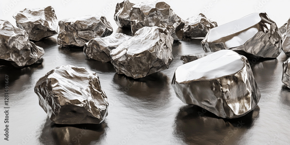 Aufkleber Lithium texture concept with raw mineral features. Generative AI