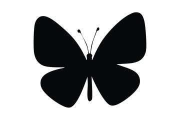 Flying butterfly silhouette, butterfly silhouette, butterfly silhouette, vector icon, Isolated on White Background