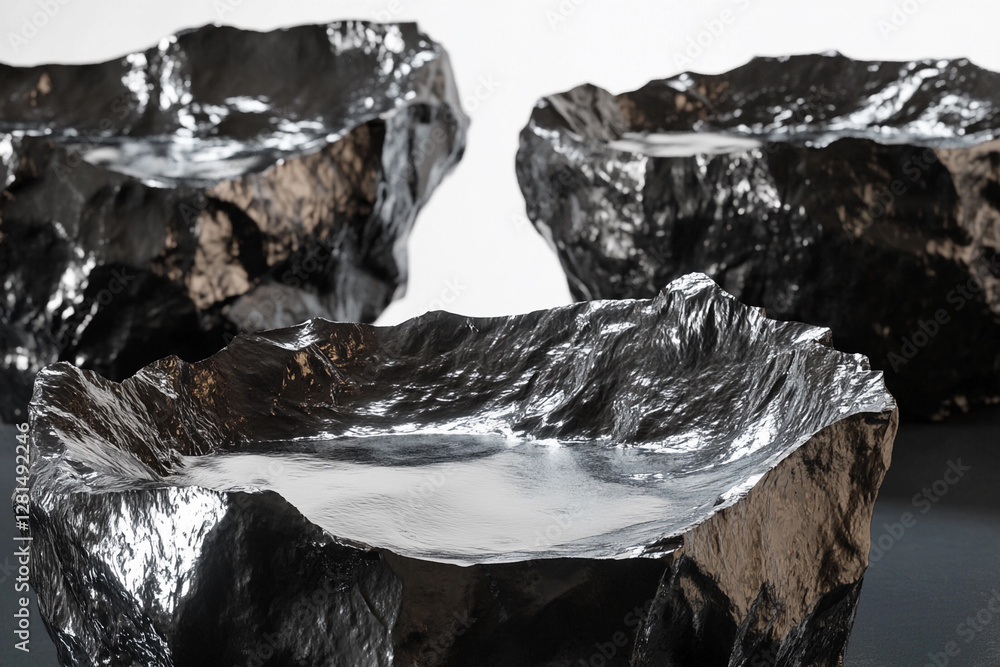 Aufkleber lithium texture concept showcasing raw metallic forms. generative ai