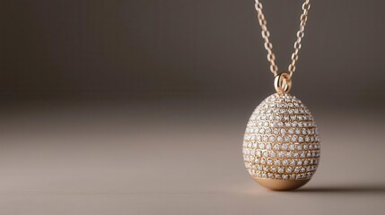 Obraz premium Elegant Easter egg locket with embedded diamonds, isolated for detail