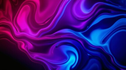 Fototapeta premium A high-contrast image of neon liquid flowing intensely, featuring rich burgundy and deep blue hues, dramatic lighting, and a sophisticated, elegant aesthetic.