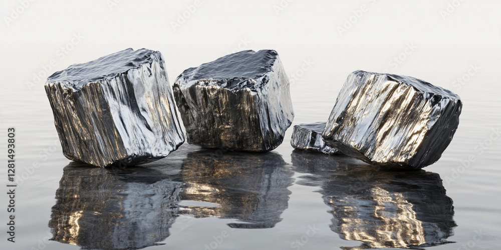 Poster Lithium texture concept showcasing raw mineral formations. Generative AI