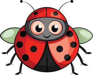 ladybug insect cartoon vector illustration 