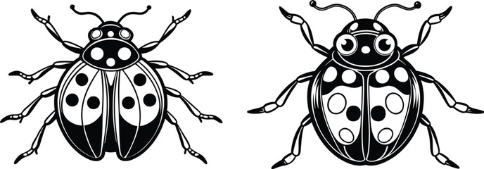 Fototapeta premium ladybug insect cartoon vector illustration 