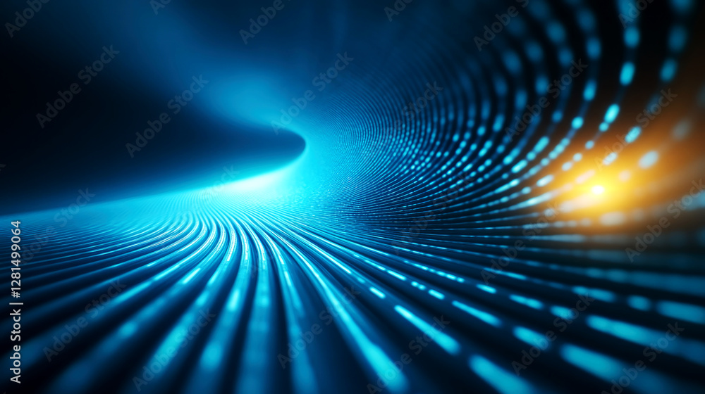 Aufkleber dynamic flow of light and data waves abstract digital environment futuristic visuals conceptual art 