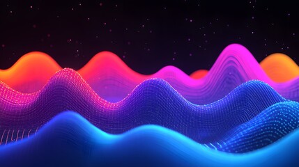 A Captivating Visualization of Vibrant Color Waves Demonstrating Rising Graphical Trends. Customer Satisfaction Concept