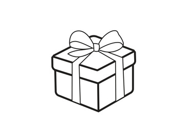 Gift Box silhouette with Ribbon – Festive Present Illustration.