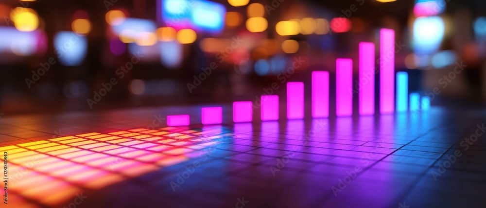 Aufkleber futuristic business concept with glowing financial charts and data visualizations in a digital space