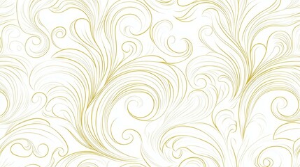 Elegant Gold Line Art Floral Pattern